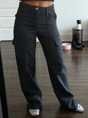 Zara Black Boyfriend Cargo Jeans